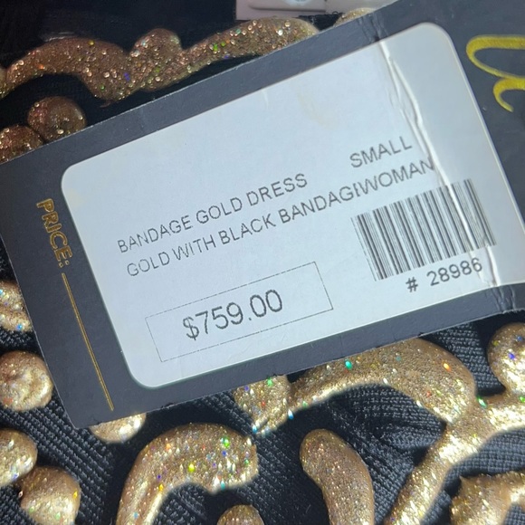 NEW WITH TAGS! BEAUTIFUL!$795 SZ SMALL BLACK AND GOLD WITH CRYSTALS, 1 OF A KIND - Picture 8 of 13